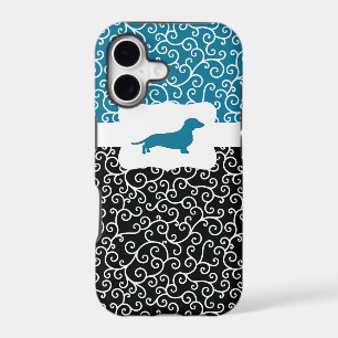 Black&Blue Swirls w/Dachshund