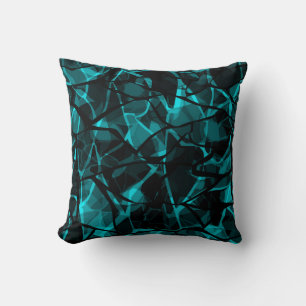 Black blue throw pillow