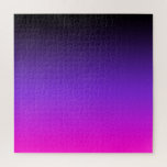 Black Blue Violet and Neon Pink Ombre Jigsaw Puzzle<br><div class="desc">A challenging puzzle with a tricolor gradient or ombre design: black,  blue violet and neon pink.
You can also add a personalized text,  monogram letter,  or photo to the design.
If you transfer this to another gift,  the seamless tile option might work for your needs.</div>