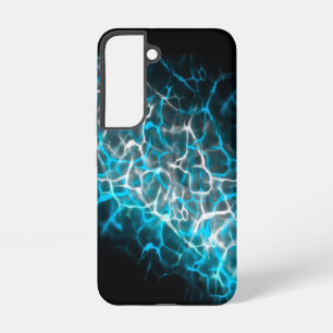 Black, Blue White Lightning Water Reflection   Samsung Galaxy Case