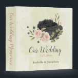 black blush pink flowers wedding photo album binder<br><div class="desc">Beautiful romantic wedding photo album binder featuring black and blush pink flowers and some pretty leaves .
 FOR MORE MATCHING PRODUCTS click on the collection above or contact me</div>
