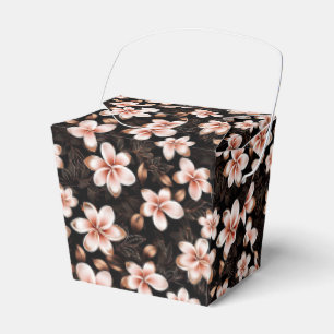 Black Blush Pink Rose Gold Floral Favor Box