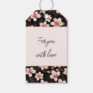 Black Blush Pink Rose Gold Floral Gift Tags