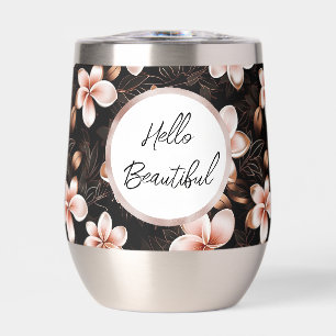 Black Blush Pink Rose Gold Floral Personalized