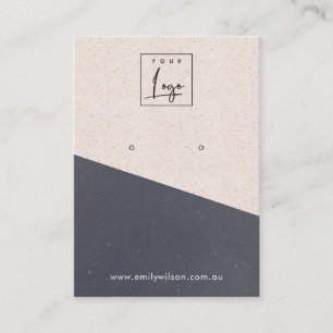 Black Blush Texture Ceramic Earring Display Logo Business Card