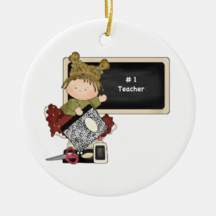 Black Board #1 Teacher Ceramic Ornament