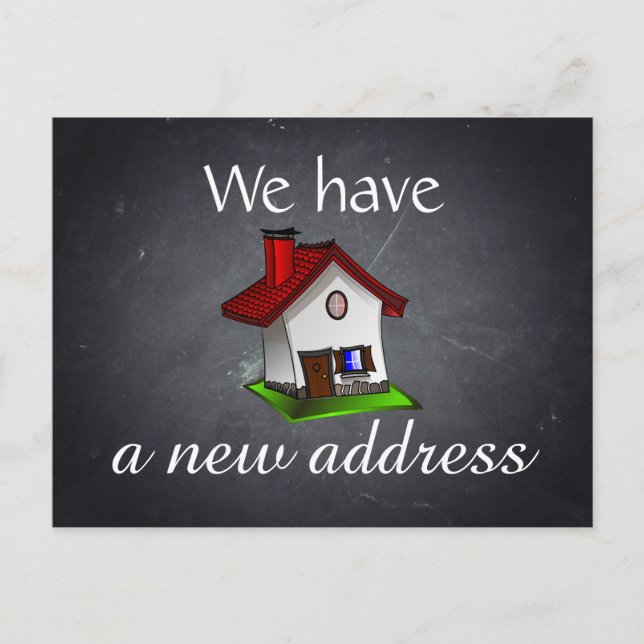Black Board Chalk Board Retro Change of Address Announcement Postcard (Front)