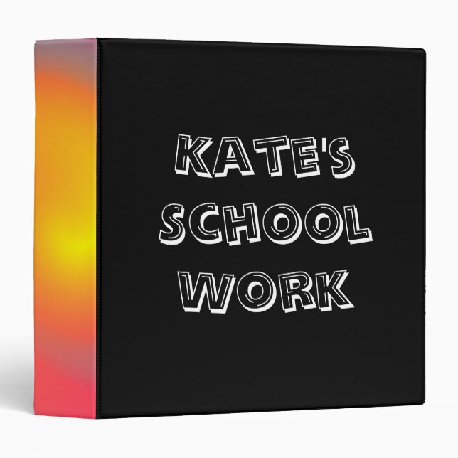 Black Board School Work Binder (Front/Spine)