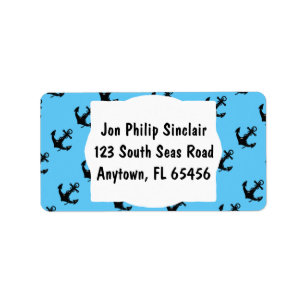 Black Boat Anchor Label