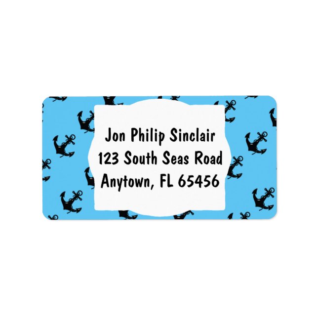 Black Boat Anchor Label (Front)