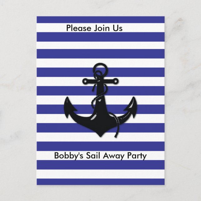 Black Boat Anchor Postcard (Front)