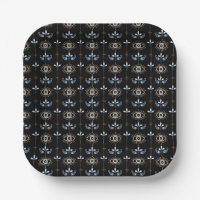 Black bohemian retro evil eye pattern