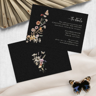 Black Boho Wedding Details Enclosure Card