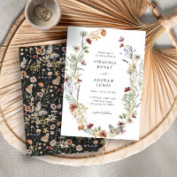 Black Boho Wedding Invitation