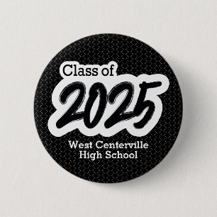 Black Bold Brush Class of 2025 Button