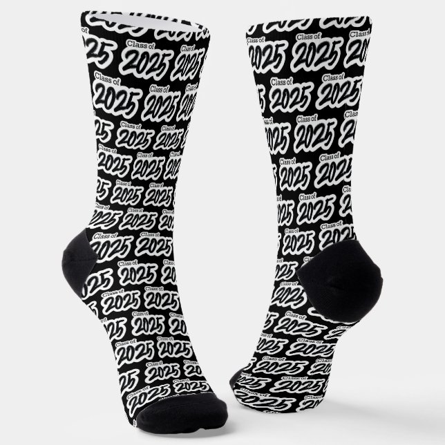 Black Bold Brush Class of 2025 Socks (Angled)
