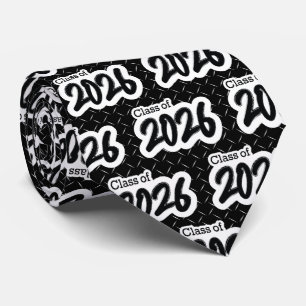 Black Bold Brush Class of 2026 Neck Tie