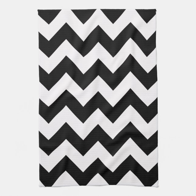 Black Bold Chevron Kitchen Towel (Vertical)