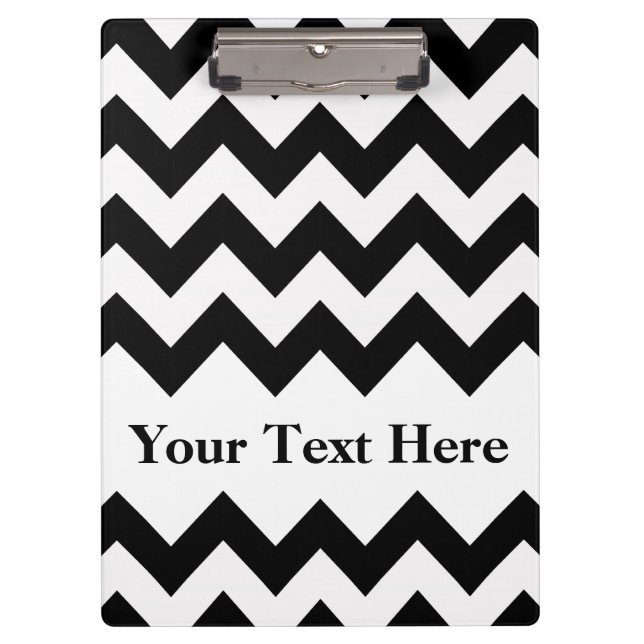 Black Bold Chevron with customizable text Clipboard (Front)
