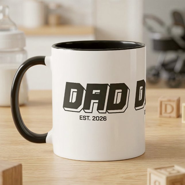 Black Bold Established New Dad Gift Mug (Creator Uploaded)