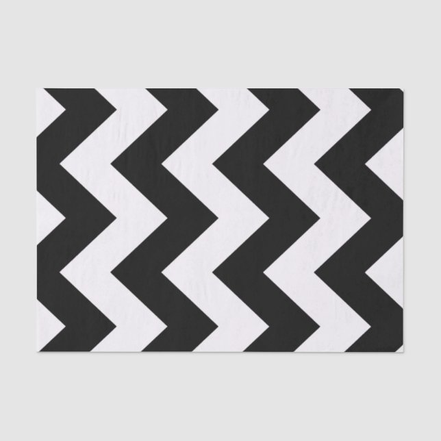 Black Bold Mod Chevron Tissue Paper (Front)
