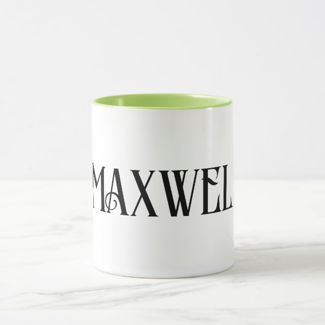 Black Bold Modern Typography Family Name Mug (Center)
