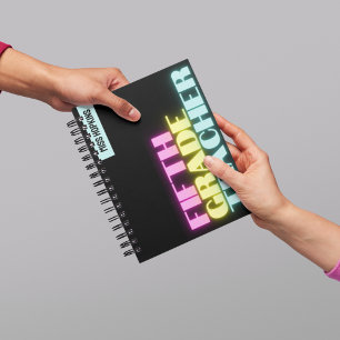 Black Bold Neon Font Fifth Grade Teacher Planner
