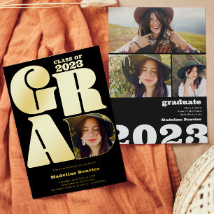 Black bold oversized Grad 4 photo 2023 graduation