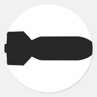 black bomb icon classic round sticker