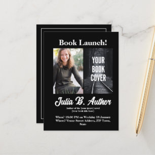 Black Book Launch Invitation – Add Book Cover Postcard