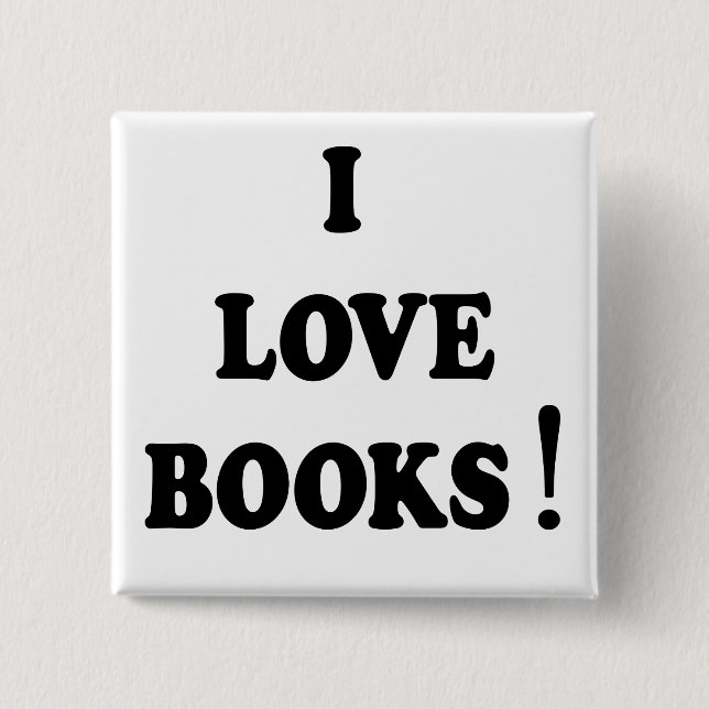 Black Books "I Love Books" Button (Front)