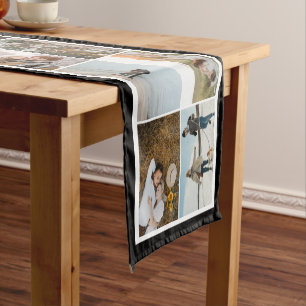 Black Border 16 Photos Make Your Own Collage Short Table Runner