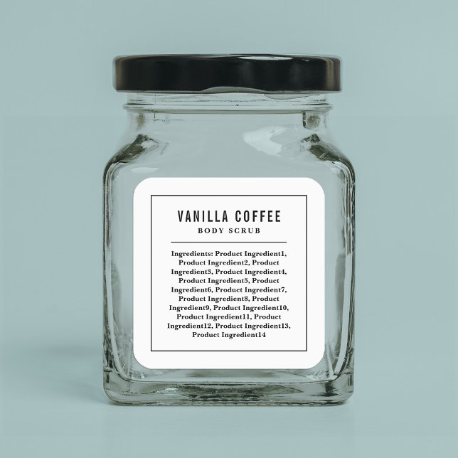 Black Border and Line Ingredients List Label (Creator Uploaded)