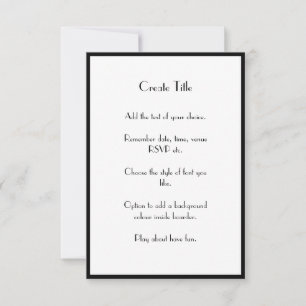 Black Border Art déco moderne Mariage Invitation