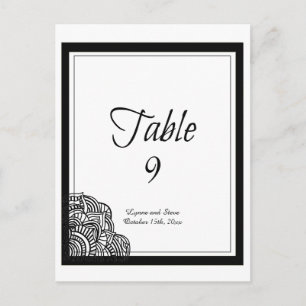 Black Border Black Medallion Table Seating Card