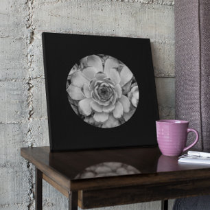 Black Border Circle Shape Photo Canvas Print
