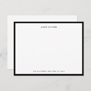 Black border Classic Formal flat Note Card