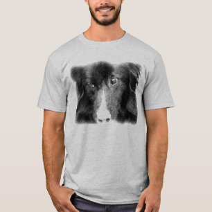 Black Border Collie Animal Art T-Shirt