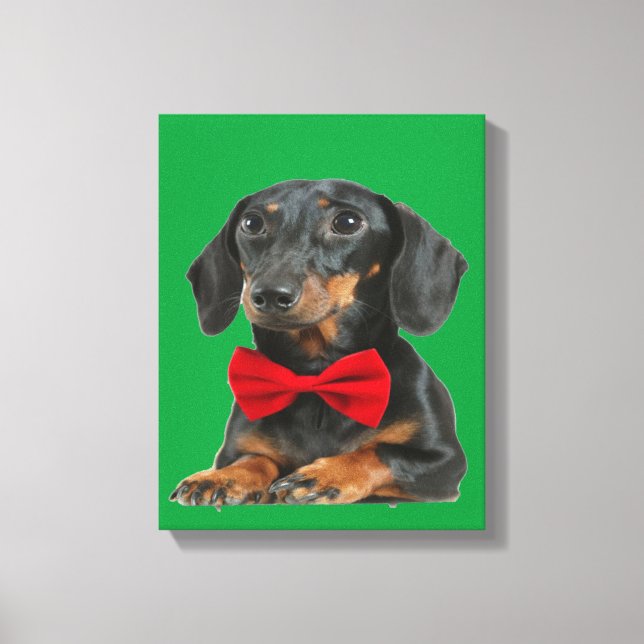 Black Border Collie Puppy Canvas Print (Front)