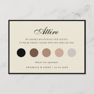 Black Border Colour Palette Wedding Guest Attire Enclosure Card