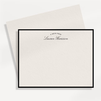 Black Border Elegant Modern Stationery Note Card