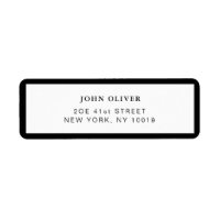 Black border Formal return address Label