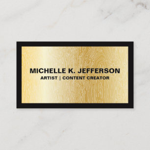 Black Border Gold Natural Lines Business Card