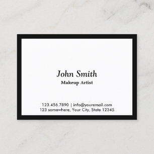Black Border Makeup Artist Business Card