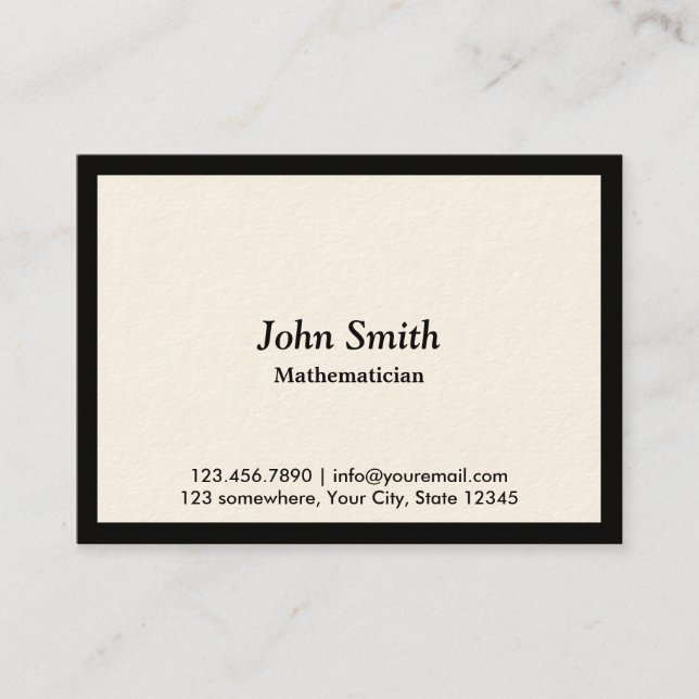 Black Border Mathematician Business Card (Front)