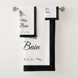 Black Border Paris Hotel Bath Towel Set
