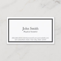 Black Border Physical Scientist Business Card