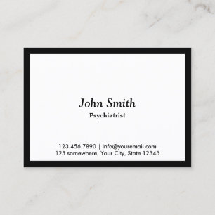 Black Border Psychiatrist Business Card