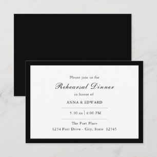 Black Border Rehearsal Dinner Invitations