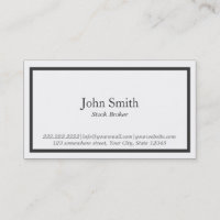 Black Border Stock Broker Business Card